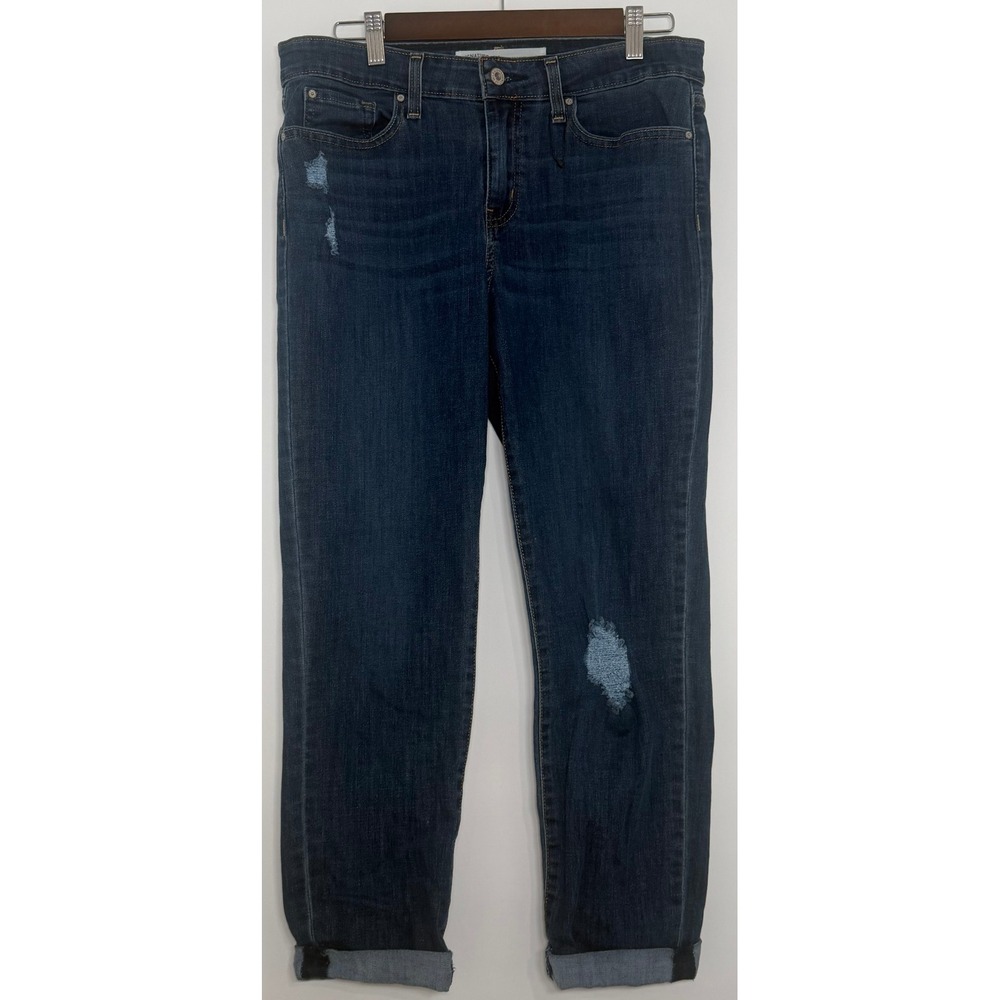 Signature Levi Strauss Women's 8 W29 Mid Rise Boyfriend Distressed Jeans